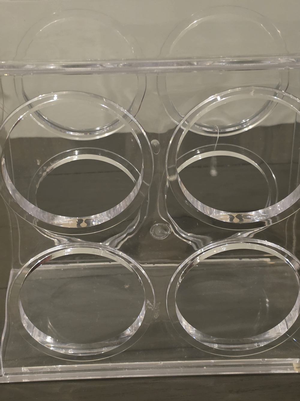 Clear Acrylic Organizer Display Rack - 6 Round Slots